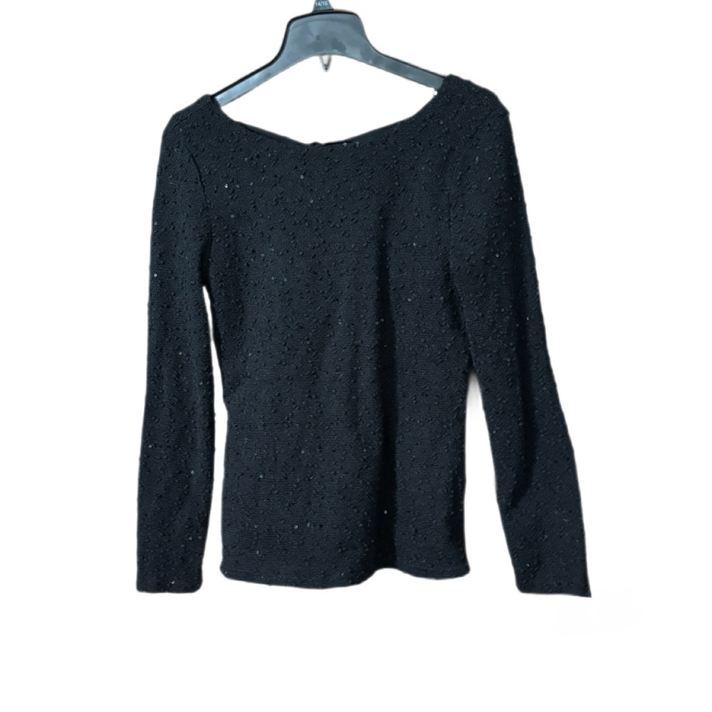 Jennifer Lopez Black Boucle Top with sparkly sequins Medium